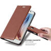 Cadorabo Hoesje geschikt voor Samsung Galaxy S6 in CAPPUCCINO BRUIN - Beschermhoes Case magnetische sluiting Cover