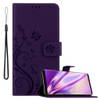 Cadorabo Hoesje geschikt voor Samsung Galaxy NOTE 9 in BLOEMEN DONKER PAARS - Beschermhoes Case Cover Bloemen