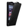 Cadorabo Hoesje geschikt voor Sony Xperia Z1 COMPACT in ZWARTE NACHT - Beschermhoes Flip Case Cover magnetische sluiting