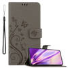 Cadorabo Hoesje geschikt voor Samsung Galaxy S22 PLUS in BLOEMEN GRIJS - Beschermhoes Case Cover Bloemen magnetische