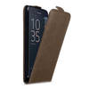 Cadorabo Hoesje geschikt voor Sony Xperia X COMPACT in KOFFIE BRUIN - Beschermhoes Flip Case Cover magnetische sluiting