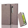 Cadorabo Hoesje geschikt voor Motorola MOTO X PLAY in KOFFIE BRUIN - Beschermhoes Case magnetische sluiting Cover