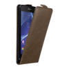 Cadorabo Hoesje geschikt voor Sony Xperia Z2 in KOFFIE BRUIN - Beschermhoes Flip Case Cover magnetische sluiting