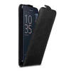 Cadorabo Hoesje geschikt voor Sony Xperia X COMPACT in ZWARTE NACHT - Beschermhoes Flip Case Cover magnetische sluiting