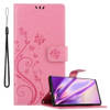 Cadorabo Hoesje geschikt voor Samsung Galaxy NOTE 10 in BLOEMEN ROZE - Beschermhoes Case Cover Bloemen magnetische