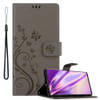 Cadorabo Hoesje geschikt voor Samsung Galaxy NOTE 10 in BLOEMEN GRIJS - Beschermhoes Case Cover Bloemen magnetische