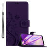 Cadorabo Hoesje geschikt voor Samsung Galaxy A40 in BLOEMEN DONKER PAARS - Beschermhoes Case Cover Bloemen magnetische