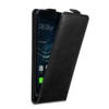 Cadorabo Hoesje geschikt voor Huawei P9 PLUS in ZWARTE NACHT - Beschermhoes Flip Case Cover magnetische sluiting