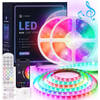 Lideka - LED Strip 15m (2x7.5) RGB - 3.0A - 50K Branduren - Afstandsbediening en App - 270 LEDs - Zelfklevend Licht