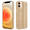 Cadorabo Hoesje geschikt voor Apple iPhone 12 in Brushed Goud - Beschermhoes Case Cover TPU silicone