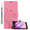 Cadorabo Hoesje geschikt voor LG X POWER in BLOEMEN ROZE - Beschermhoes Case Cover Bloemen magnetische sluiting