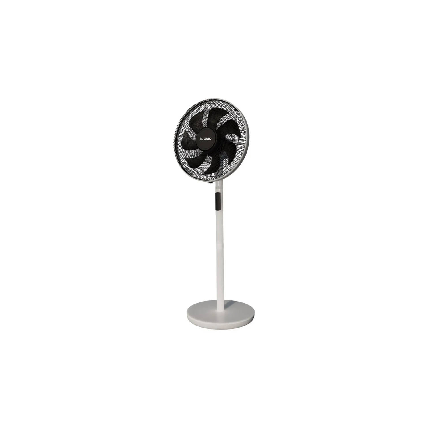 Luvego® Staande Ventilator Statief met Afstandsbediening - Stille Ventilator - Diverse Standen & Timer - 40CM - Zwart/Wit