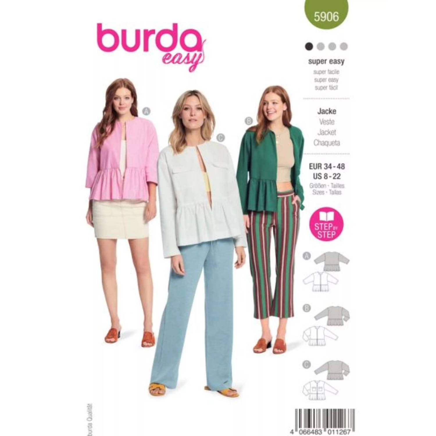 Burda 5906 Jasje maat 34-48