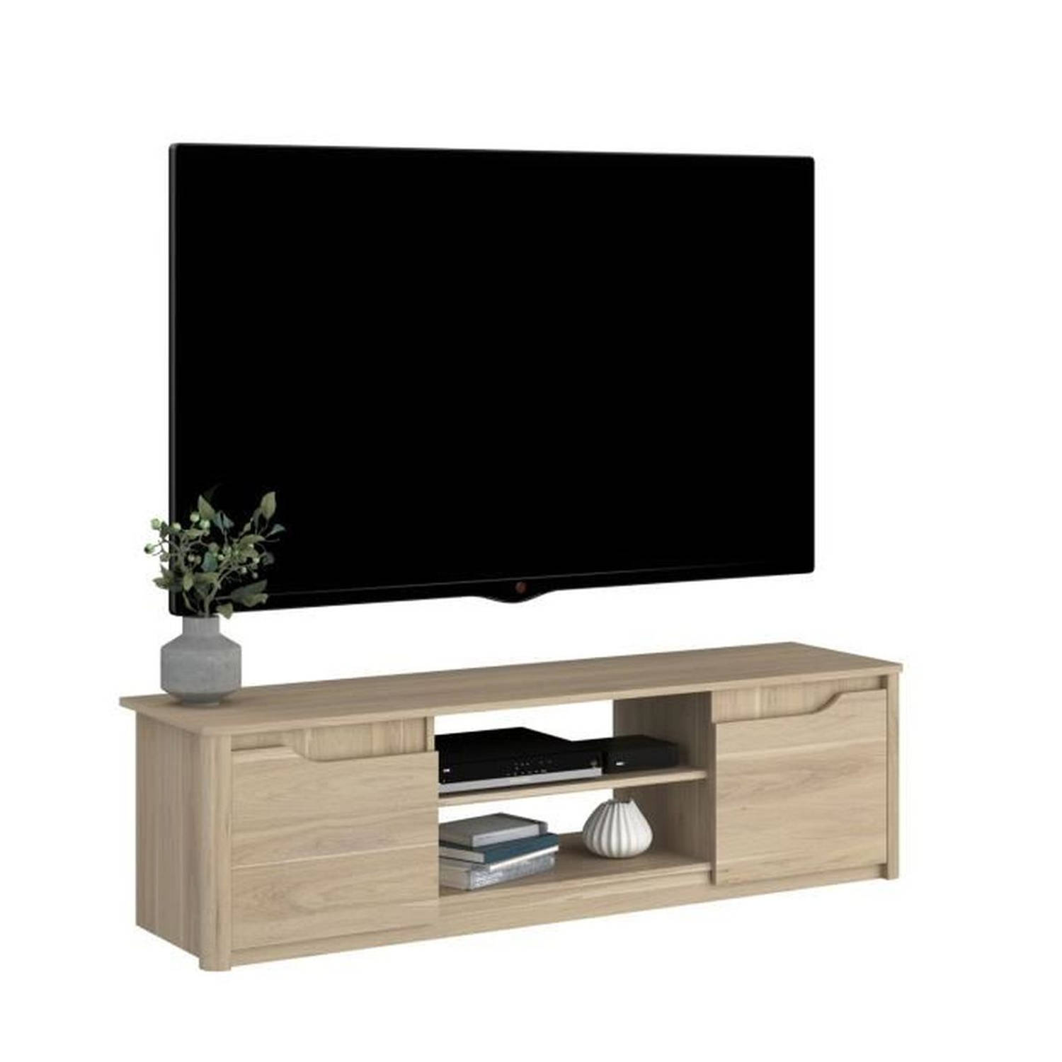 BETTY klassiek TV-meubel - Eiken decor spaanplaatmeubel - L150 x H42 x D60 cm