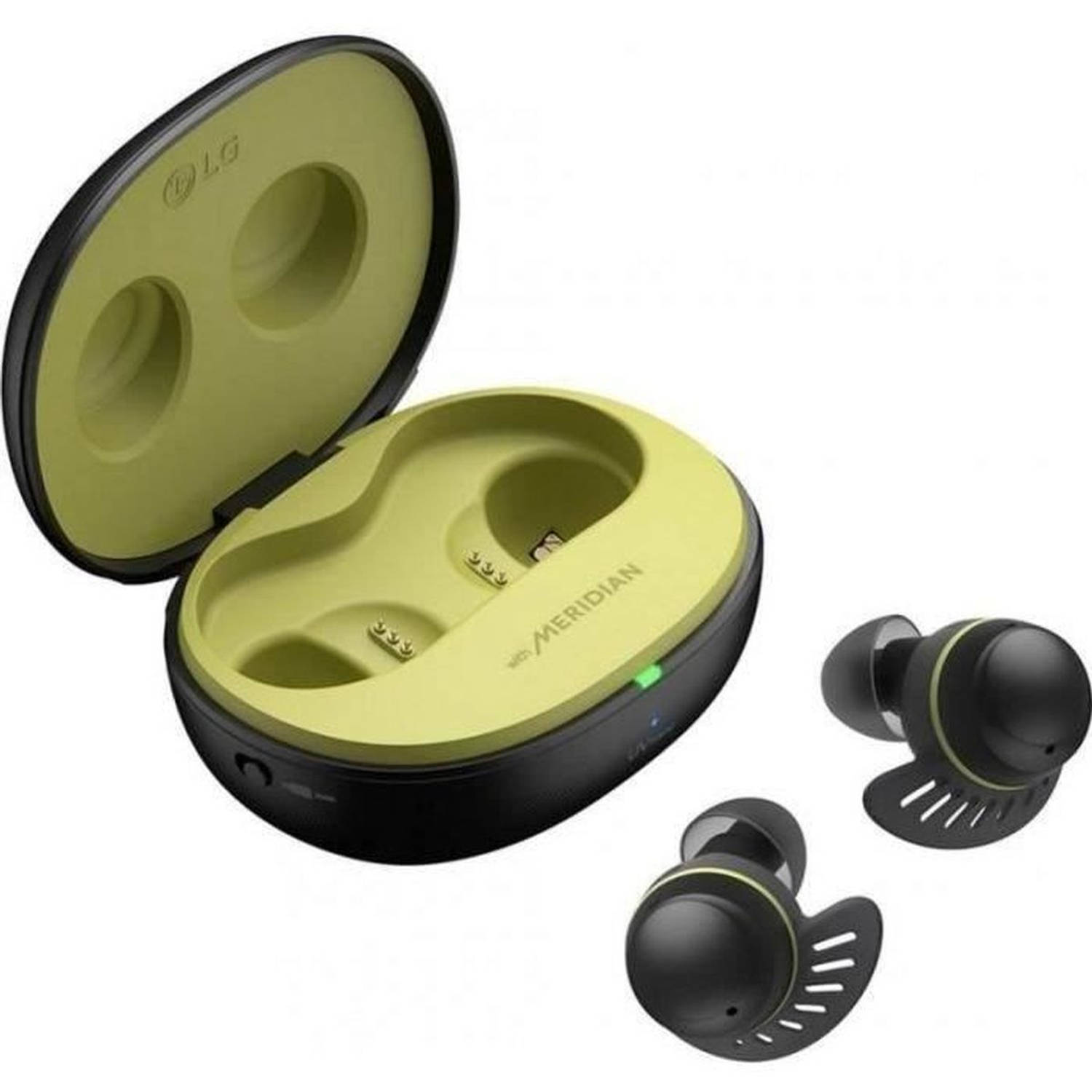 LG TONE Free TF8 Headset True Wireless Stereo (TWS) In-ear Oproepen/muziek Bluetooth Zwart, Limoen