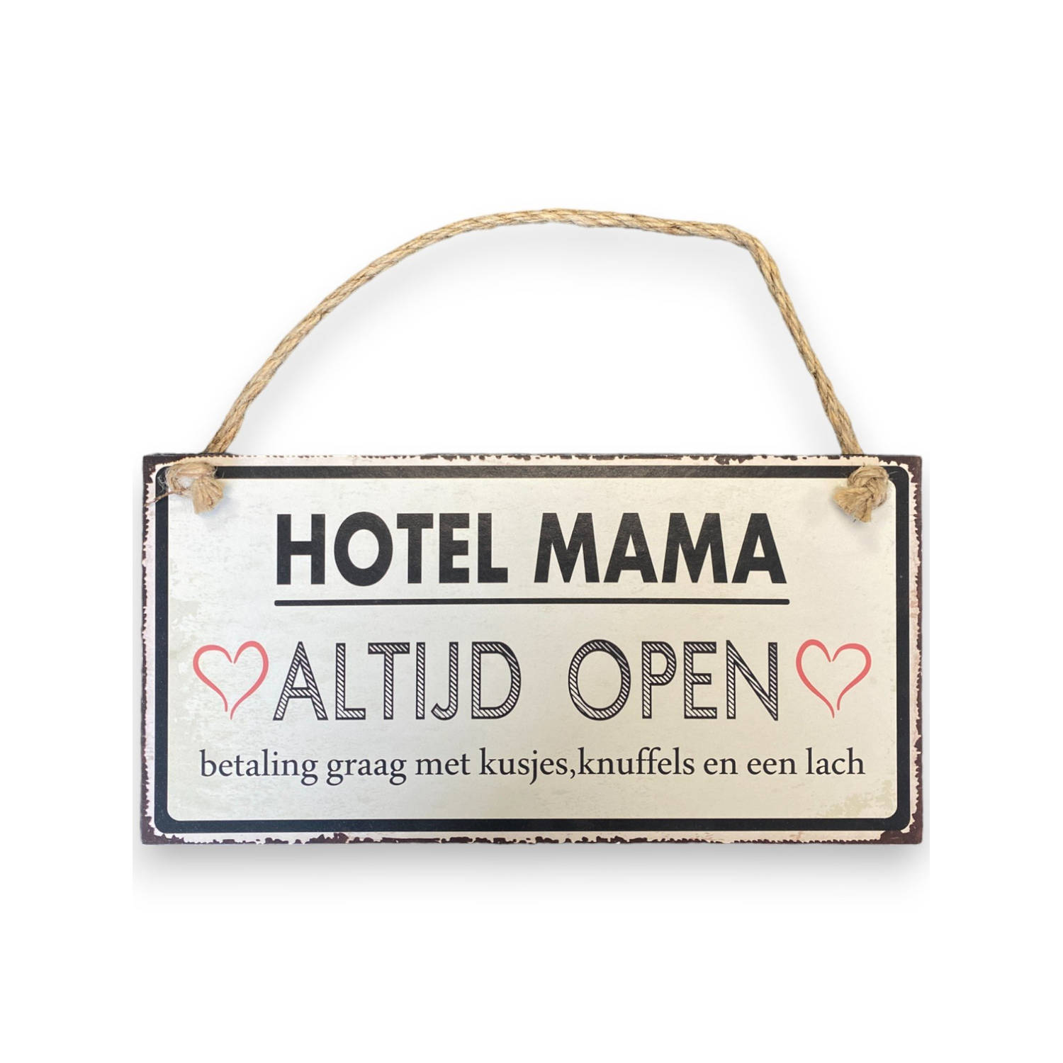 Metalen tekstbord Hotel Mama - moederdagcadeau