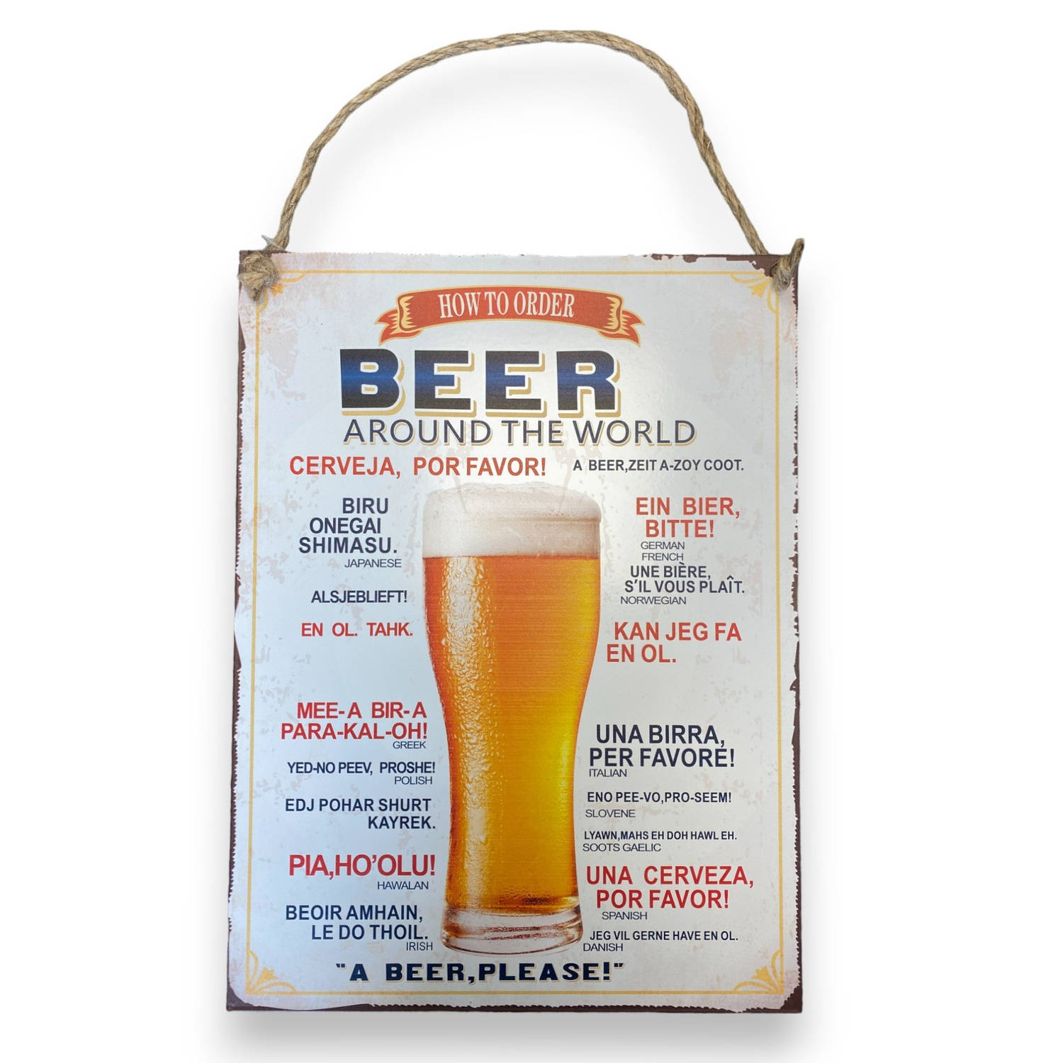 Tekstbord metaal Beer 30x40cm