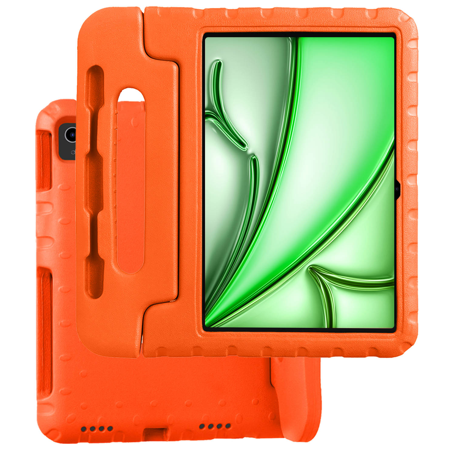 Hoesje Geschikt voor iPad Air 6 (11 inch) Hoesje Kinder Hoes Shockproof Kinderhoes - Kindvriendelijk Hoesje Geschikt voor iPad Air 2024 (11 inch) Hoes Kids Case - Oranje
