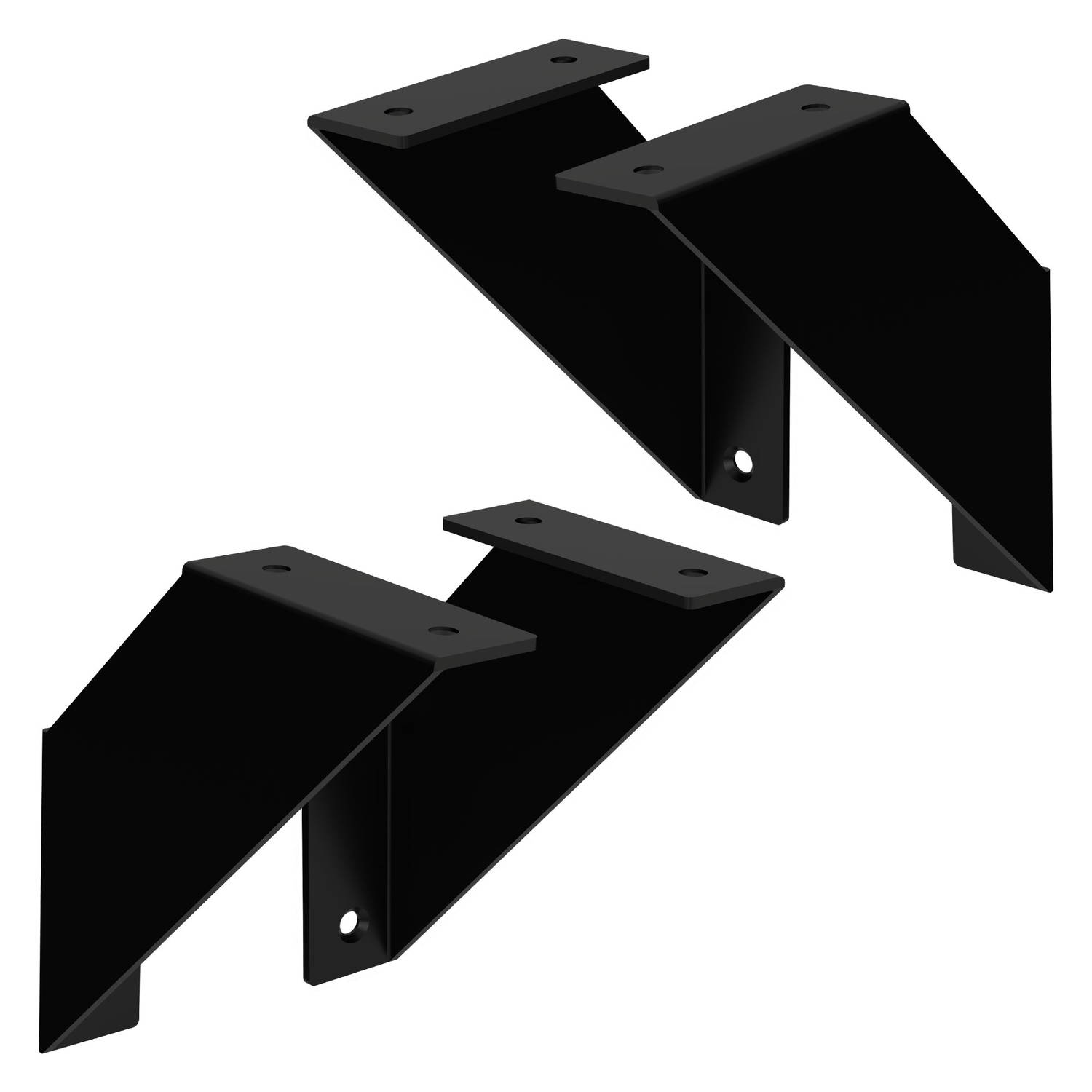 ML-Design 4 stuks plankbeugel 15 cm, zwart, metaal, driehoekige plankbeugels, zwevende plankbeugels, wandbevestiging, 90° wandbeugel, planksteun wandplank hangplank planksteun