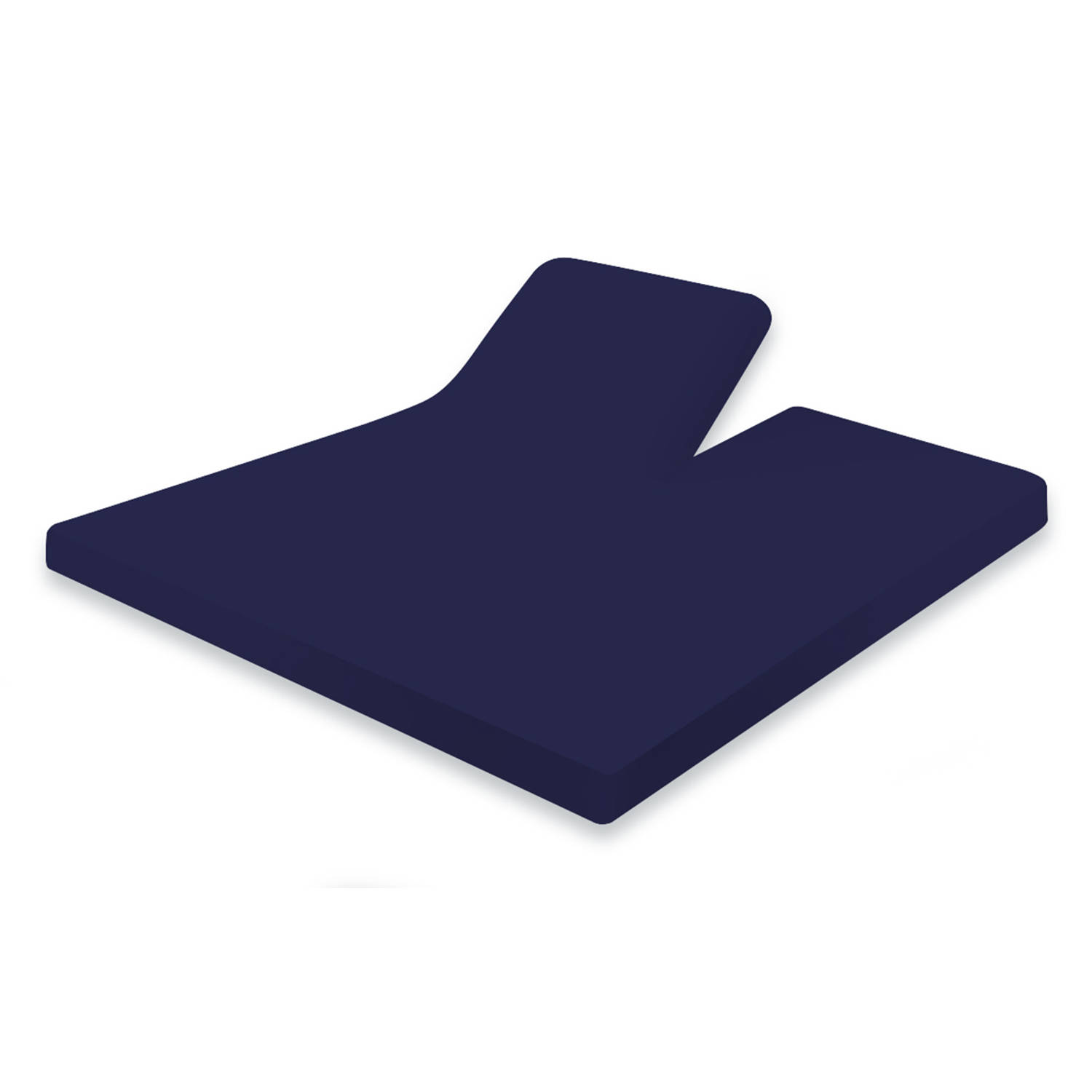 Eleganzzz Splittopper Hoeslaken Jersey Katoen Stretch - donker blauw 180x210/220cm