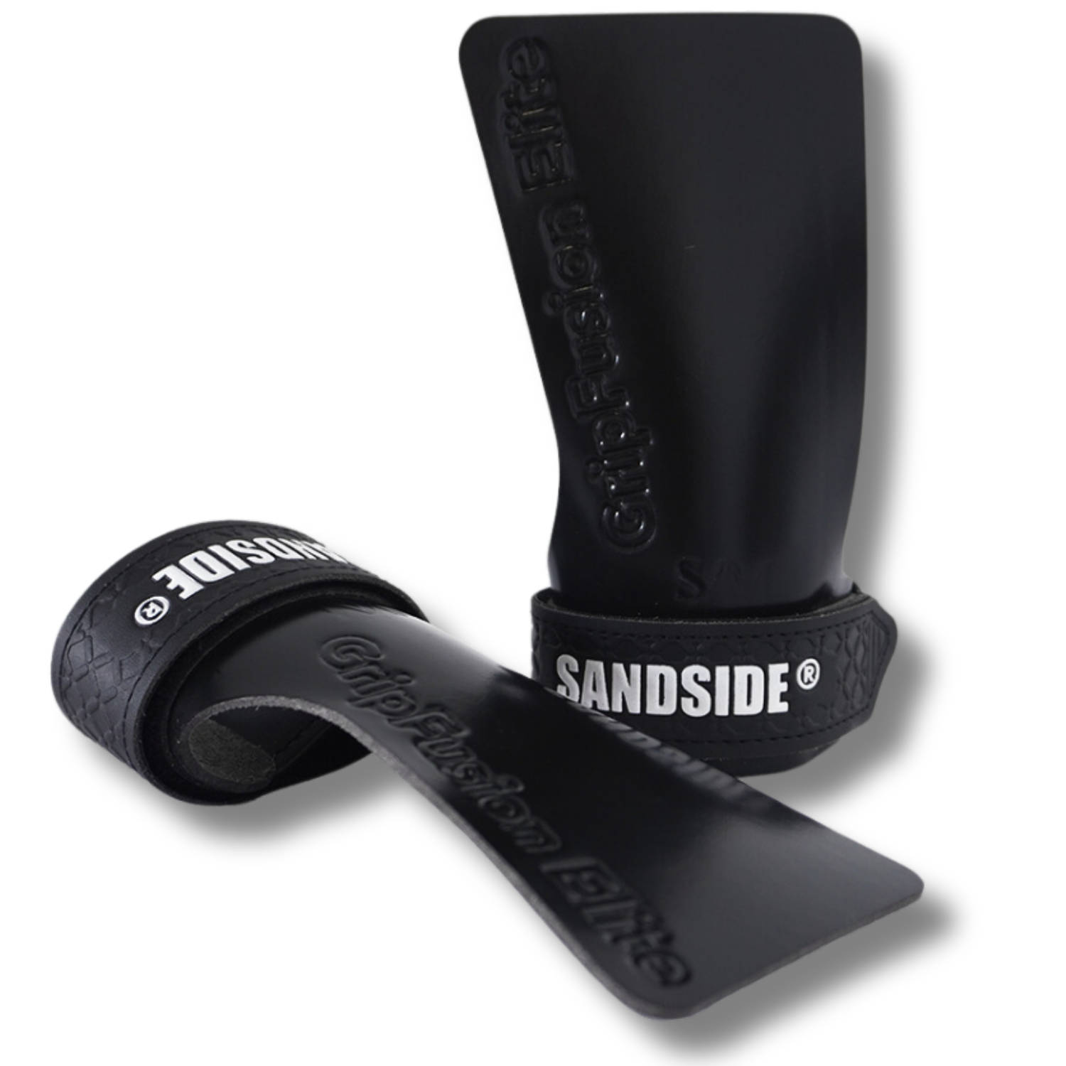 Sandside CrossFit Grips Elite 2.0 - Sticky Hand Grips - No Chalk - Fitness Handschoenen - Fingerless Grips - Pure Black L/XL