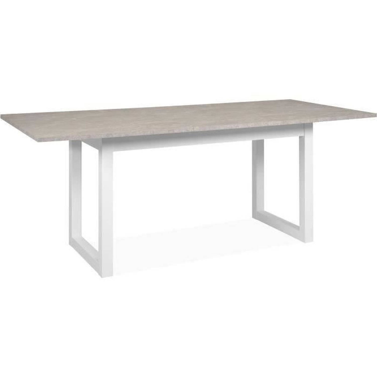 Houston uitschuifbare eettafel 160-200 x 75 x 90 cm Blad met travertijneffect 1 verlengstuk inbegrep