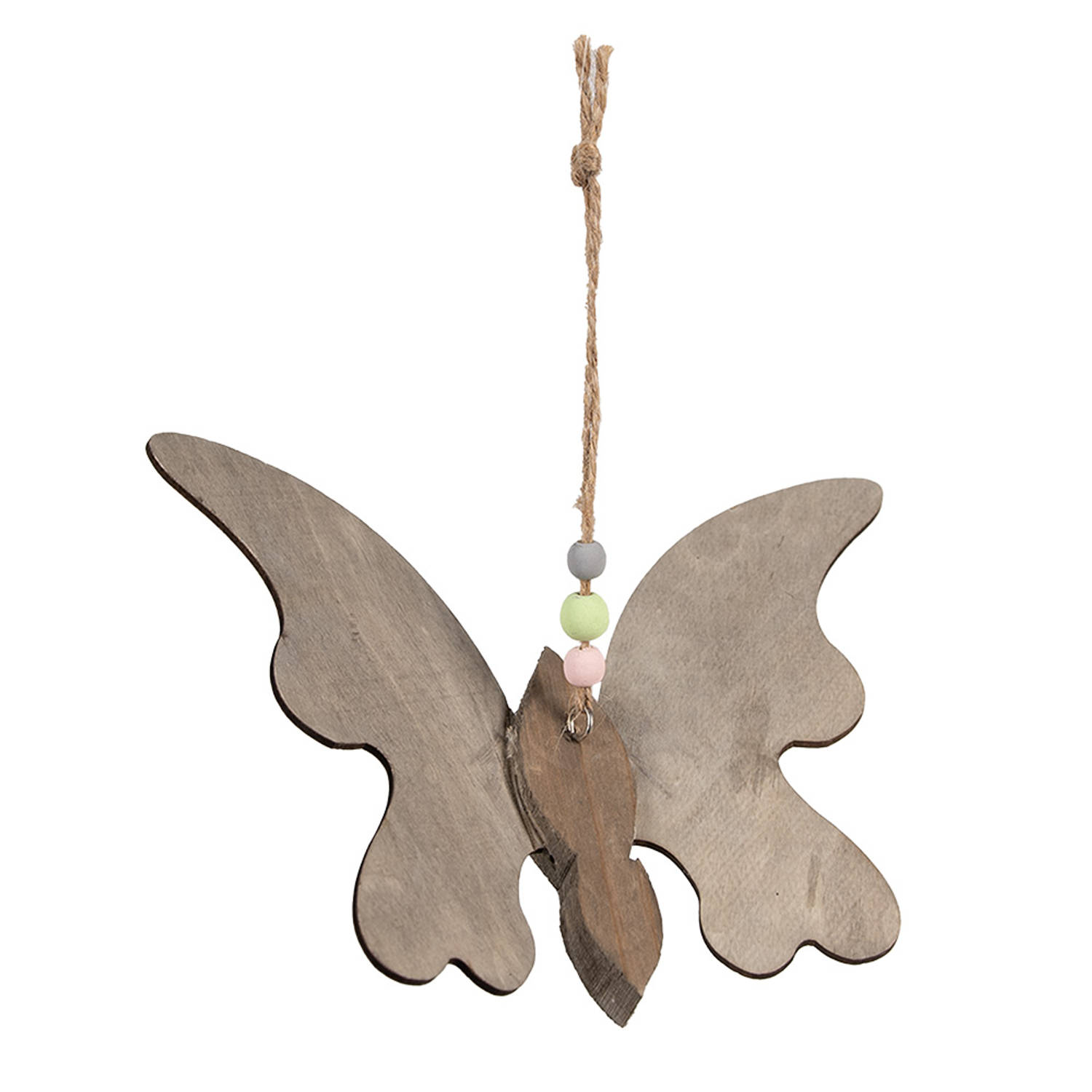 Clayre & Eef Decoratie Hanger Vlinder 21x3x15 cm Bruin Hout