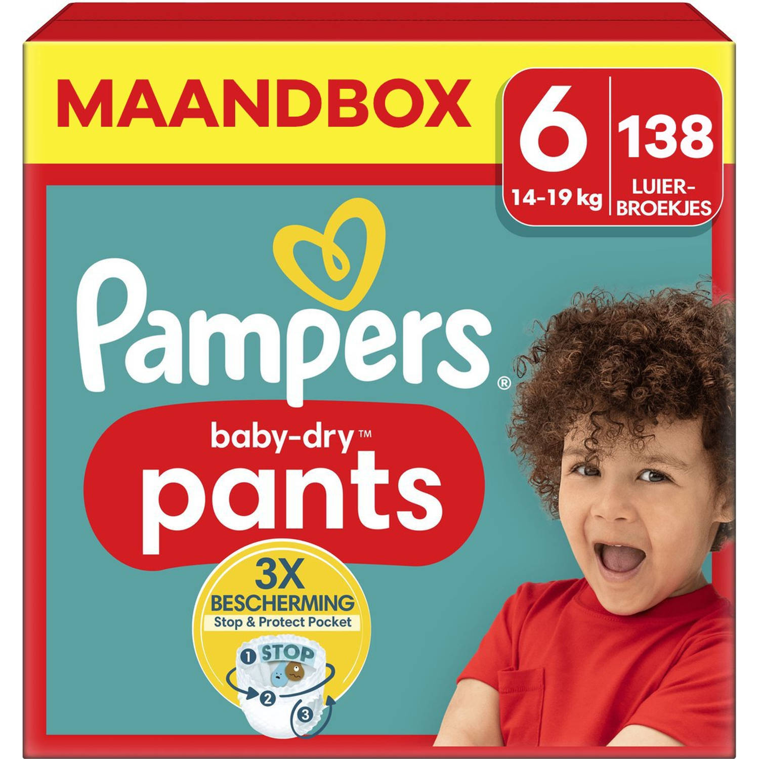 Pampers Baby-Dry Pants - Maat 6 (14-19kg) - 138 Luierbroekjes - Maandbox