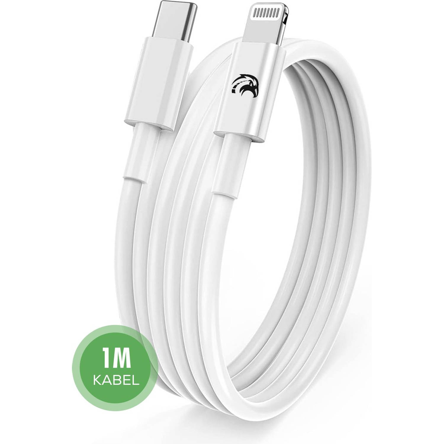 Travelhawk USB-C naar lightning Kabel - Oplaadkabel Apple iPhone - Fastcharging - 1 Meter - Wit