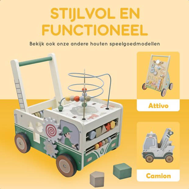Bellettini® Veicolo Loopwagen - Speelgoed 1 jaar - Baby Walker- Green