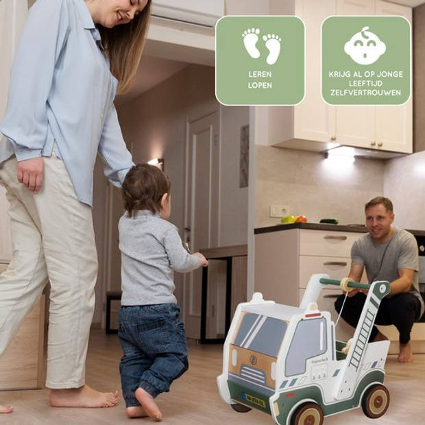 Bellettini® Camion Loopwagen - Speelgoed 1 jaar - Baby Walker- Green