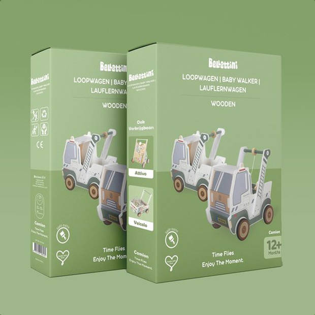 Bellettini® Camion Loopwagen - Speelgoed 1 jaar - Baby Walker- Green