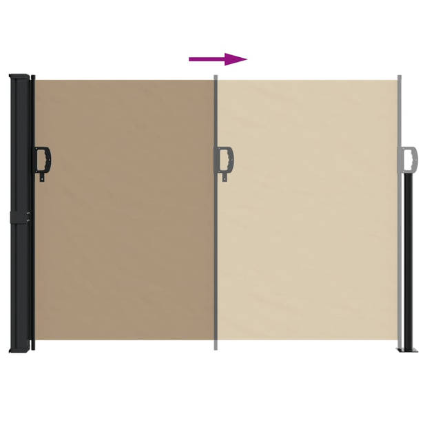 vidaXL Windscherm uittrekbaar 140x600 cm taupe