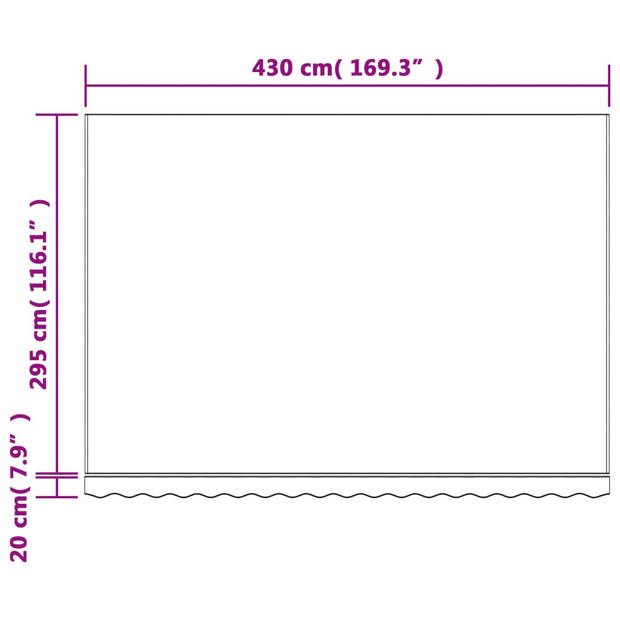 vidaXL Vervangingsdoek voor luifel gestreept 4,5x3 m meerkleurig