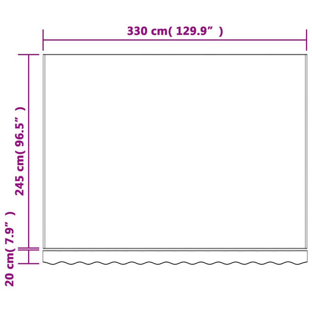 vidaXL Vervangingsdoek voor luifel gestreept 3,5x2,5 m meerkleurig