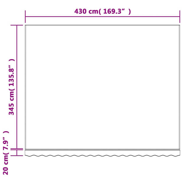 vidaXL Vervangingsdoek voor luifel gestreept 4,5x3,5 m meerkleurig