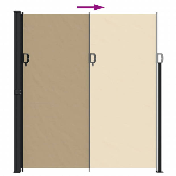 vidaXL Windscherm uittrekbaar 220x600 cm beige