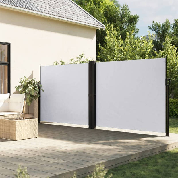 vidaXL Windscherm uittrekbaar 160x1200 cm wit