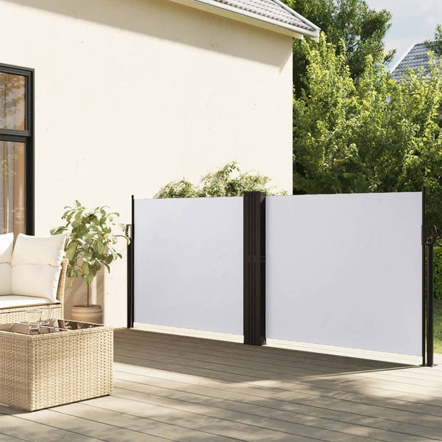 vidaXL Windscherm uittrekbaar 140x600 cm wit