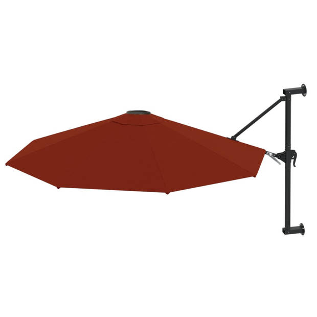 vidaXL Wandparasol met metalen paal 300 cm terracottakleurig