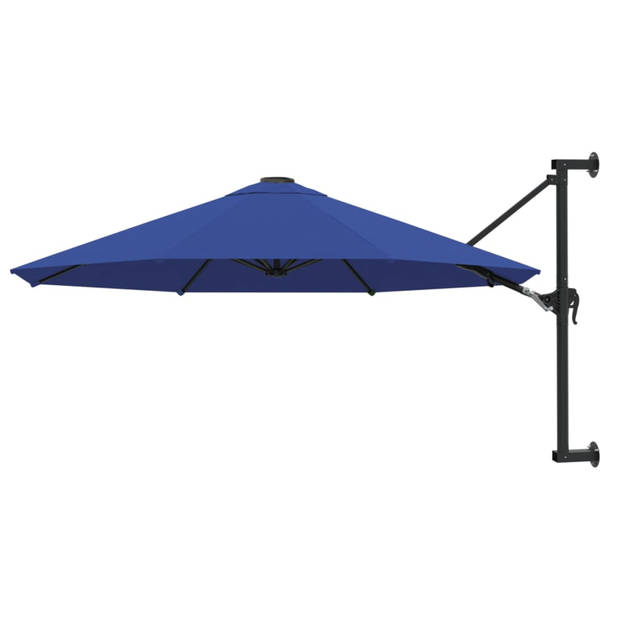 vidaXL Wandparasol met metalen paal 300 cm blauw