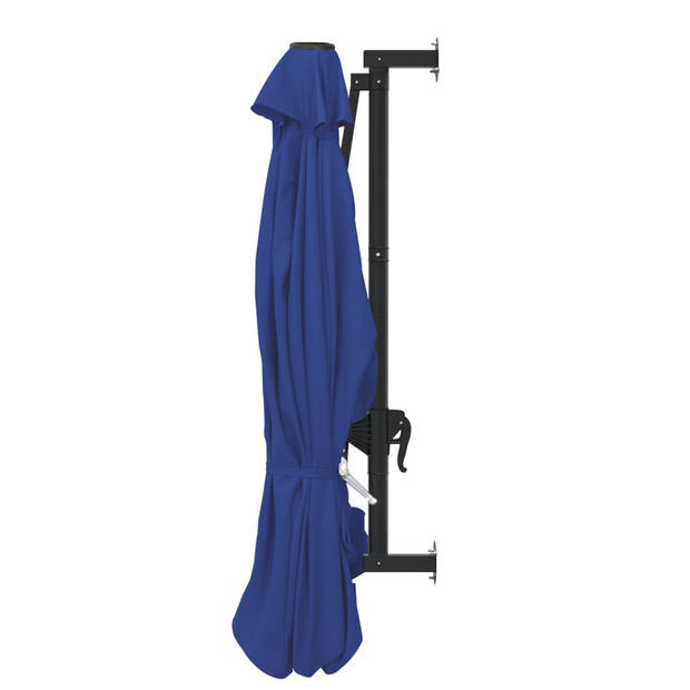 vidaXL Wandparasol met metalen paal 300 cm blauw