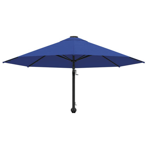 vidaXL Wandparasol met metalen paal 300 cm blauw