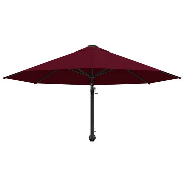 vidaXL Wandparasol met metalen paal 300 cm bordeauxrood