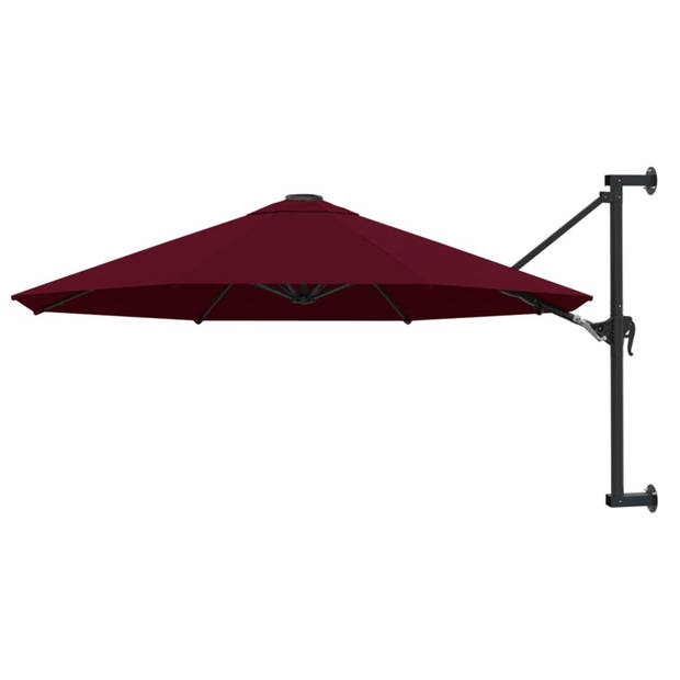 vidaXL Wandparasol met metalen paal 300 cm bordeauxrood