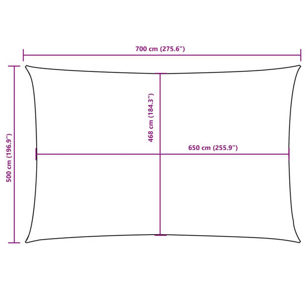 vidaXL Zonnescherm rechthoekig 5x7 m oxford stof bruin