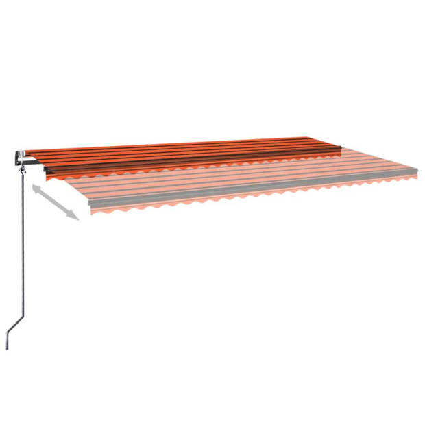 vidaXL Luifel automatisch met LED windsensor 600x350 cm oranje bruin