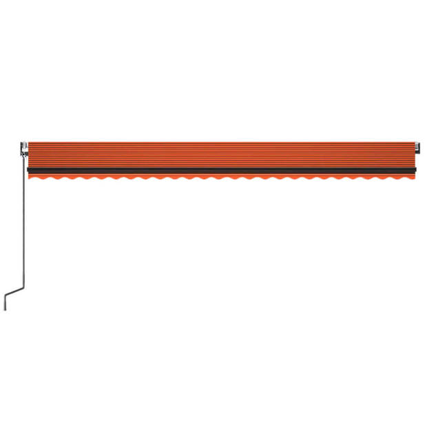 vidaXL Luifel automatisch met LED windsensor 600x350 cm oranje bruin