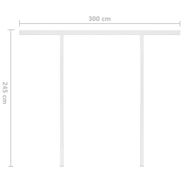 vidaXL Luifel handmatig uittrekbaar met LED 3x2,5 m antracietkleurig