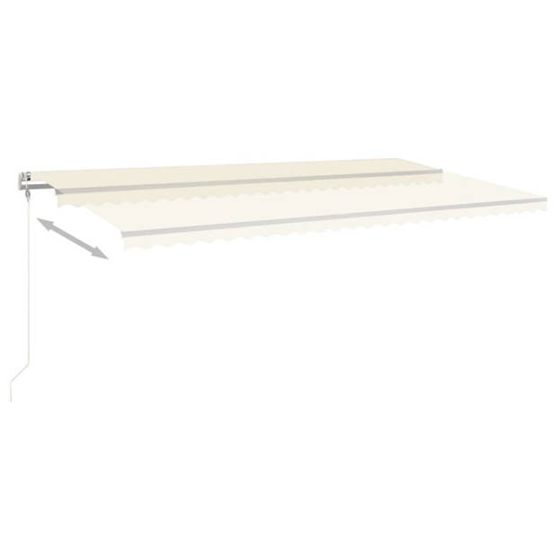 vidaXL Luifel automatisch met LED en windsensor 600x300 cm crèmekleur